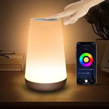 Ночник Xiaomi для прикроватной тумбочки в спальне, USB-Аккумуляторная лампа, RGB-пульт дистанционного управления, настольная лампа с регулируемой яркостью, Сенсорная для детской комнаты