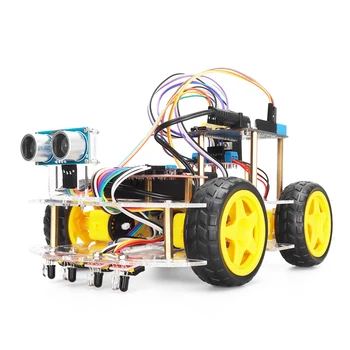 Заводской DIY 4WD Robot Kit BT 4.0 Отслеживающий Ультразвуковой Автомобильный Комплект для обхода препятствий Smart Robot Car Kit 328P IDE-Программирование Для Ardu