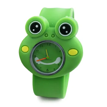 Цифровые часы с пощечиной, Милые Лягушачьи часы с пощечиной, Милые 3D мультяшные животные для мальчиков, подарки для девочек, Детские Зеленые кварцевые наручные часы, Подарок для часов