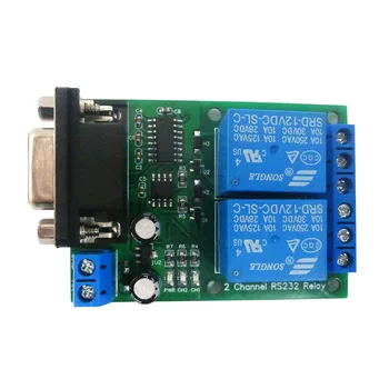 N228D02 Релейный модуль RS232 2-Канальный DC 12V 24V 67MA PC UART Реле DB9 Последовательный Переключатель для Промышленной Системы управления Камерой PLC