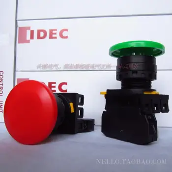 Японские и пружинные кнопки IDEC 22 мм с грибовидной головкой, самоустанавливающиеся/фиксирующиеся YW1B-M4E/A4E10 RGBYWBL без подсветки, нормально открытые-10 шт.
